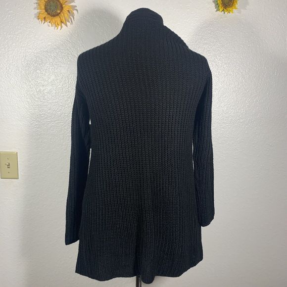 ANA - A New Approach - NWT Black Knit Pocket Sweater Open Cardigan Size XS Women - Picture 4 of 9